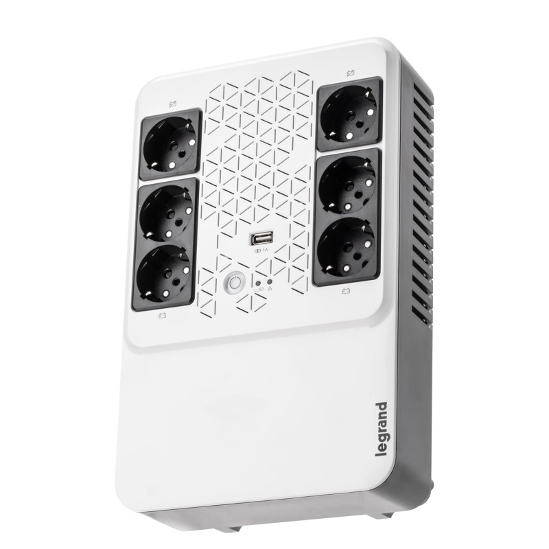 Legrand Keor Multiplug with USB Charger Uninterruptible Power Supply (UPS), white-black