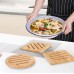 Conisy Heat-resistant trivet, set of 4, bamboo, non-slip, washable coasters for kitchen, bowl, pot, pan, pot and plate (15 cm)