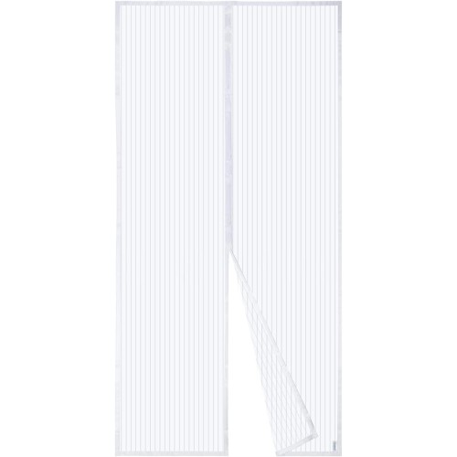 Apalus Fly Screen Door, Magnetic Insect Protection, Ideal for Balcony Doors, Cellar Doors and Patio Doors, Easy to Attach with Adhesive, No Drilling, Cannot be Shortened, 120 x 240 cm, White