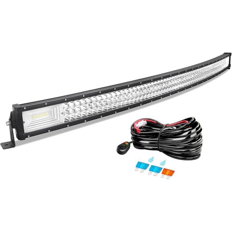 Auxtings LED Light Bar 22 / 32 / 42 Inches, 132.1 cm, 216 W / 252 W / 288 W / 324 W 3-Row 7D LED Light Bar, Combo Beam, DC 12 - 24 V, 6000 K, for Off-Road Vehicles, 4x4s, ATVs, UTVs