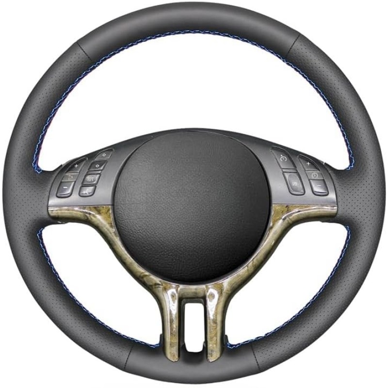 MEWANT DIY Car Steering Wheel Cover, Genuine Leather & Suede