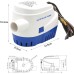 BACOENG Automatic Submersible Boat Bilge Pump 12V 1100GPH/ 70LPM with Float Switch