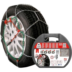 VIP RD9 - Metal snow chains RD9 mm, size No. 80, set of 2 pcs., Incl. gloves