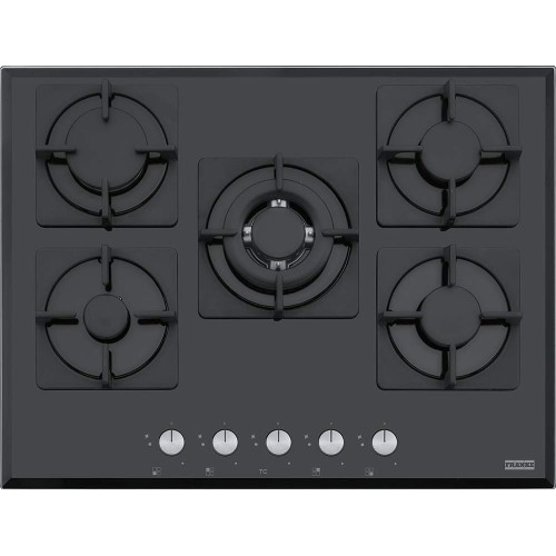 Franke FHNS 705 4G TC BK C Built-in Gas Hob Black - Plate (Built-in, Gas Hob, Glass, Black, Cast Iron, 1000 W)