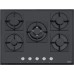 Franke FHNS 705 4G TC BK C Built-in Gas Hob Black - Plate (Built-in, Gas Hob, Glass, Black, Cast Iron, 1000 W)