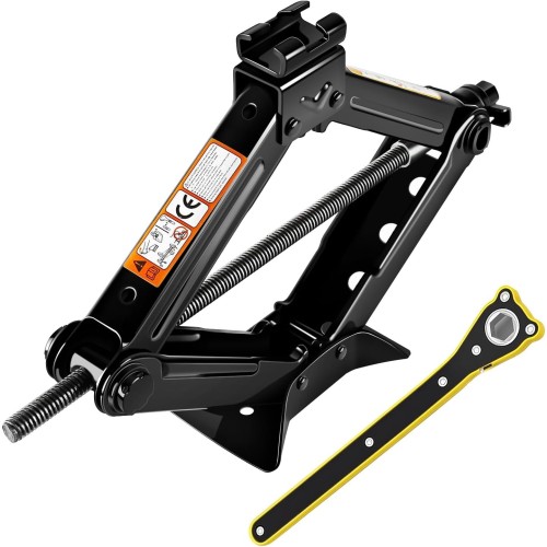 kefflum Scissor Jack, 1500 kg Car Jack, Professional Scissor Jack, Car Trolley Jack with Socket Spanner 1.5T
