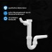kör4u Plastic Siphon, 1 1/2 Inch x 40/50 mm, Pipe Odour Trap for Sink with Machine Connection, Rubber Sleeve, Drain Pipe