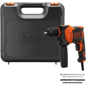 BLACK+DECKER 710W BEH710K-QS Heavy Duty 0-2800 RPM Rotary Hammer Drill with 4 Drills and Kitbox