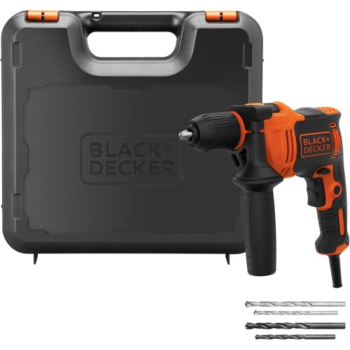 BLACK+DECKER 710W BEH710K-QS Heavy Duty 0-2800 RPM Rotary Hammer Drill with 4 Drills and Kitbox