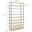 BAKAJI Shoe Cabinet Space Saving 10 Shelves Up to 45 Pairs of Shoes Steel Structure and Waterproof TNT Fabric Cover with Zipper Dustproof Beige 90 x 30 x 160 cm