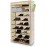 BAKAJI Shoe Cabinet Space Saving 10 Shelves Up to 45 Pairs of Shoes Steel Structure and Waterproof TNT Fabric Cover with Zipper Dustproof Beige 90 x 30 x 160 cm