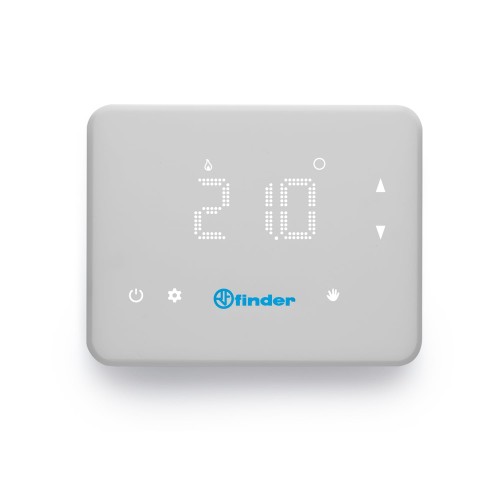 finder Digital Chronothermostat Type 1C9190030W07 - Series 1C Finder, Superficie Bianca Opaca