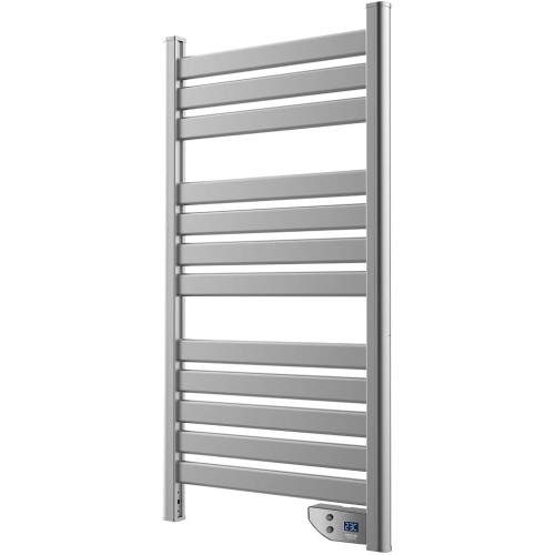 Cecotec ReadyWarm 9050 Twin Towel Steel Electric Bathroom Radiator 500 W 2 Modes Heating Aluminium Low Power Consumption IP24 LED Screen SmartTemp Dark Grey