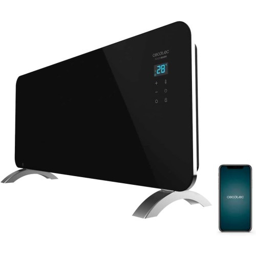 Cecotec Heating convector with glass plate ready warm 6770 crystal connection. 2000 W, WiFi control, adjustable thermostat, timer, floor stand, suitable for bathroom (IP24), silent