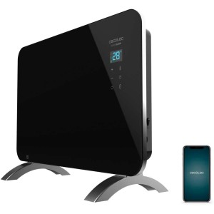 Cecotec Glass Convector Ready Warm 6670 Crystal Connection, WiFi Control, Adjustable Thermostat, Timer, Floor Stand, Suitable for Bathroom (IP24), Silent, 1000 W