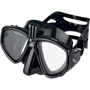 SEAC Unisex's One Pro, Mask with GoPro Action cam Support for Scuba Diving and Snorkelling, Black, standard