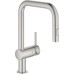 GROHE Minta | Kitchen tap - single-lever sink mixer | Kitchen faucet with pull-out mousse shower, improved conversion to dual-flush shower | Chrome | 32322DC2