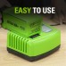 Greenworks 2924107 Charger, Green