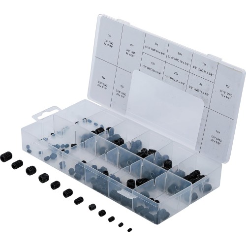 BGS 14136 | Grub Screws Assortment | Inch Sizes | 160 Pieces
