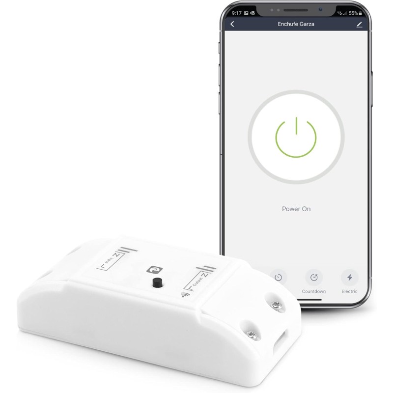 Garza SmartHome WiFi Smart Integrated Switch Compatible with Alexa and Google Home Remote Control Switch with Timer Function. Compatible with iOS and Android.