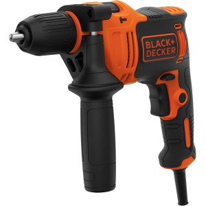 710W BEH710 1-Speed Hammer Drill (Hammer Drill, 13 mm Keyless Chuck, Constant Clockwise / Anti-clockwise Rotation, Grip Rubber Coating, Two-Handle, Includes 2 x HSS Drills, 2 x Masonry Drills)