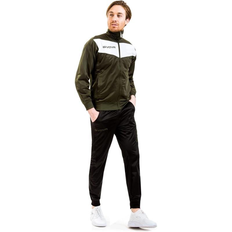 Givova Men's Tr018 Suit, Army Green/Black, XL EU