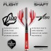 Red Dragon Reflex Tungsten Darts with Flights and Shafts (Steel Darts)