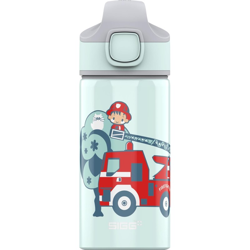 SIGG - Alu Trinkflasche Kinder - Wasserflasche - Made In Switzerland - Mit Trinkhalm - Auslaufsicher - Federleicht - BPA-frei - ClimatePartner Zertifiziert - Schule & Sport - 0,4L