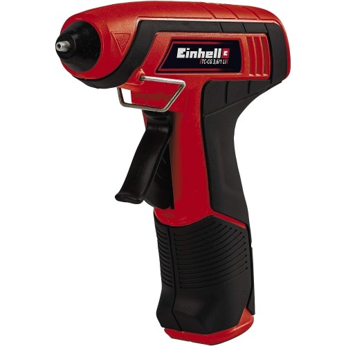 Einhell Cordless Hot Glue Gun TC-CG 3.6/1 Li (Lithium-Ion, Max. 160°C, 150 mm Glue Stick Length, Anti-Drip System, 30 Seconds Heating Time, Includes Metal Box, Charger and 4 Hot Glue Sticks)