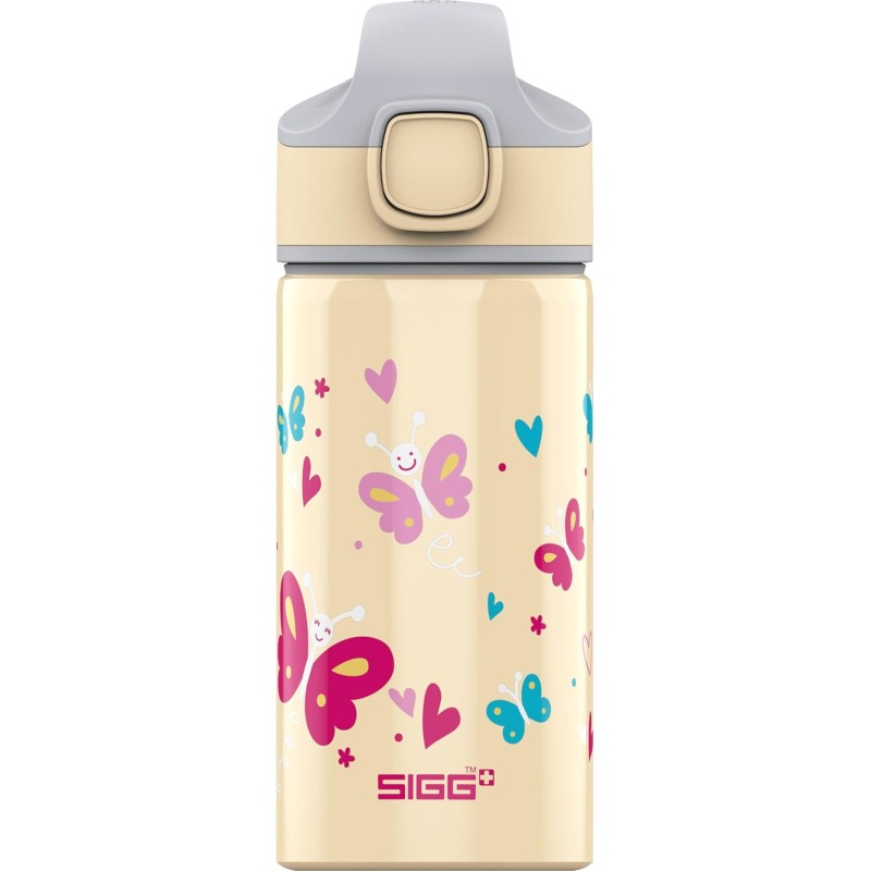 SIGG - Alu Trinkflasche Kinder - Wasserflasche - Made In Switzerland - Mit Trinkhalm - Auslaufsicher - Federleicht - BPA-frei - ClimatePartner Zertifiziert - Schule & Sport - 0,4L