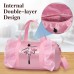 besbomig Princess Dance Bag Ballet Bag Shoulder Bag Sports Bag Pink Gift Dance Gym for Girls Pink