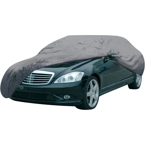 Dunlop Tarpaulin Car XL – Universal Car Cover – Tarpaulin 534 x 178 x 120 cm – Hail Protection Tarpaulin with Elastic Drawstring and Rings – Waterproof for Indoor and Outdoor Use – Grey