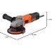 BLACK+DECKER BEG010-QS 15 mm 710W Compact Wired Angle Grinder