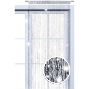 wometo String Curtain, Glitter Curtain, OekoTex, 90 x 245 cm, Pink, Silver, Shiny, Decorative Scarf, Transparent, Semi-Transparent, Christmas