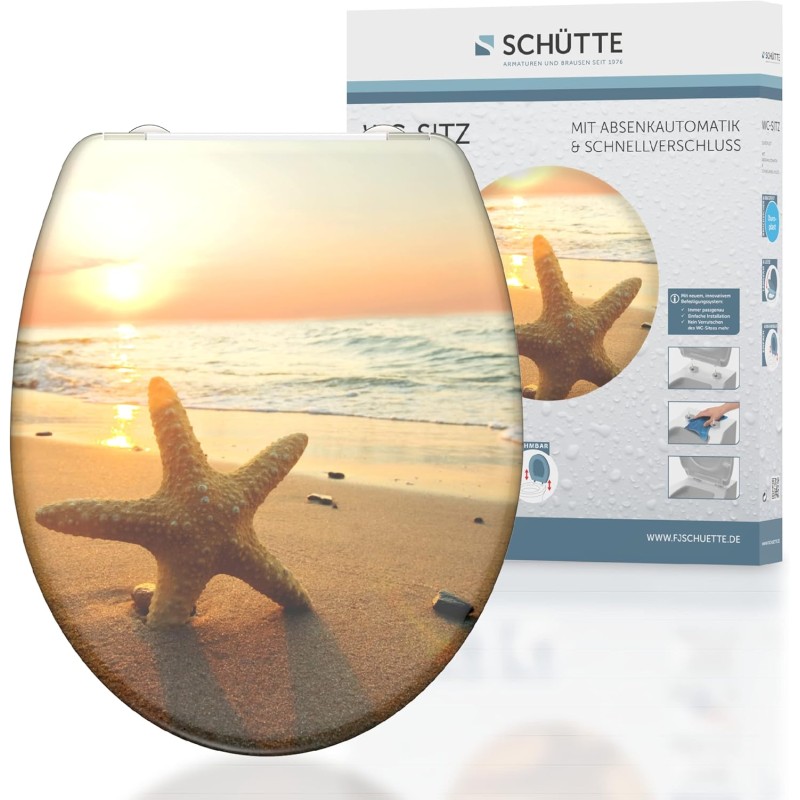 Schütte, Duroplast WC Seat, Yin & Yang, 82152, with Slowdown-Closing Mechanism Design