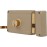 Amig - Right Mortice Lock with Latch Lever, Tongue and Handle for Wooden Doors Model 78 | 120 x 85 mm | Bolt with Round Tooth Cylinder | Beige Steel