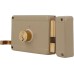 Amig - Right Mortice Lock with Latch Lever, Tongue and Handle for Wooden Doors Model 78 | 120 x 85 mm | Bolt with Round Tooth Cylinder | Beige Steel