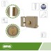 Amig - Right Mortice Lock with Latch Lever, Tongue and Handle for Wooden Doors Model 78 | 120 x 85 mm | Bolt with Round Tooth Cylinder | Beige Steel