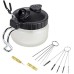 Ausuc Airbrush cleaning gun, 4-piece cleaning set with airbrush cleaning set, cleaning brush, cleaning needles, cleaning paddle