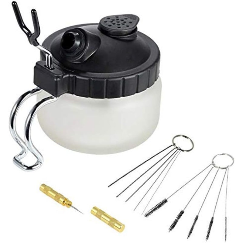 Ausuc Airbrush cleaning gun, 4-piece cleaning set with airbrush cleaning set, cleaning brush, cleaning needles, cleaning paddle