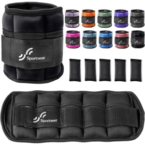 Sportneer 2 Packs Ankle Weights Adjustable Ankle Weights Set Wrist Straps 0.45kg - 2.25kg (per ankle) / 0.9kg - 4.5kg (per pair)