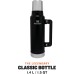 Stanley Classic Legendary Thermos Bottle, 1.4 L, Keeps Hot or Cold for 40 Hours, Stainless Steel Thermos Flask, BPA-Free, Dishwasher Safe, Matt Black