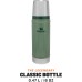 Stanley Classic Legendary Thermos Bottle, 473 ml, Keeps Hot or Cold for 15 Hours, Stainless Steel Thermos Flask, BPA-Free, Dishwasher Safe, Hammertone Green