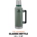 Stanley Classic Legendary Thermos Bottle, 1.9 L, Keeps Hot or Cold for 45 Hours, Stainless Steel Thermos Flask, BPA-Free, Dishwasher Safe, Hammertone Green