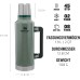 Stanley Classic Legendary Thermos Bottle, 1.9 L, Keeps Hot or Cold for 45 Hours, Stainless Steel Thermos Flask, BPA-Free, Dishwasher Safe, Hammertone Green