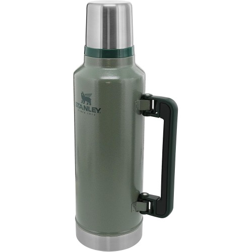 Stanley Classic Legendary Thermos Bottle, 1.9 L, Keeps Hot or Cold for 45 Hours, Stainless Steel Thermos Flask, BPA-Free, Dishwasher Safe, Hammertone Green