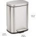 Amazon Basics Kitchen Waste Bin with Steel Tube Pedal, 5 Litres, Soft-Close Lid for Kitchen, Bathroom or Office, Rectangular, Satin/Nickel Colours