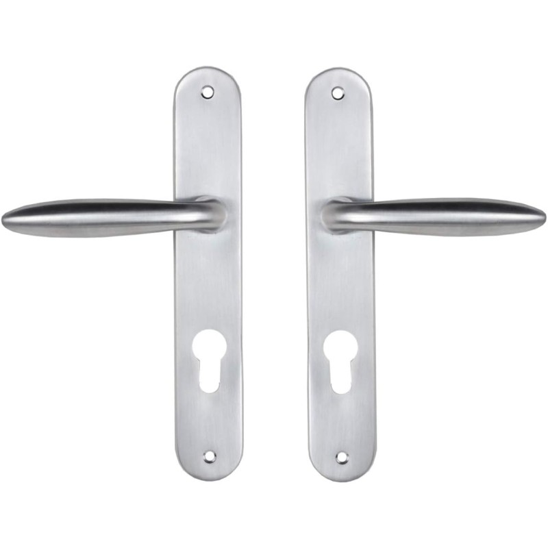 Bricard Zamak Silver Sketch Plate Door Handles 984051