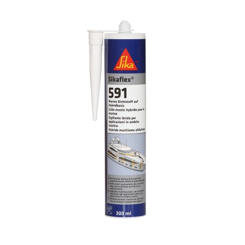 Sika - Sikaflex 591 Weather Resistant Sealant for Marine Marine Applications on Boats and Ships, Interior and Exterior Joint Sealant, 300 ml, White