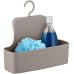 WENKO Barcelona Shower Caddy with Moving Hook, Special Plastic (Shatter-Proof), Fixing No Drilling Required, Taupe